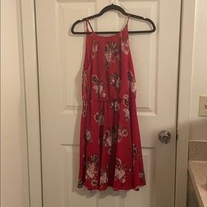 Red floral dress